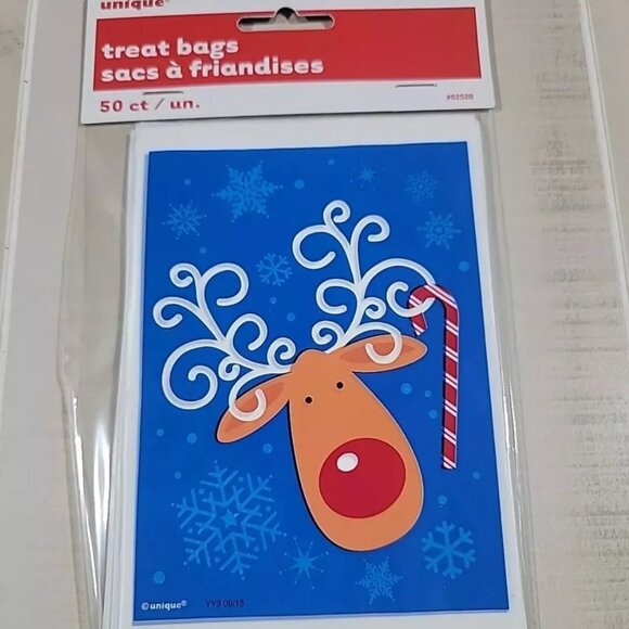 500 Mini Treat Bags Candy / Cookie - Reindeer Party Supplies 4" x 6" Christmas - Picture 3 of 4
